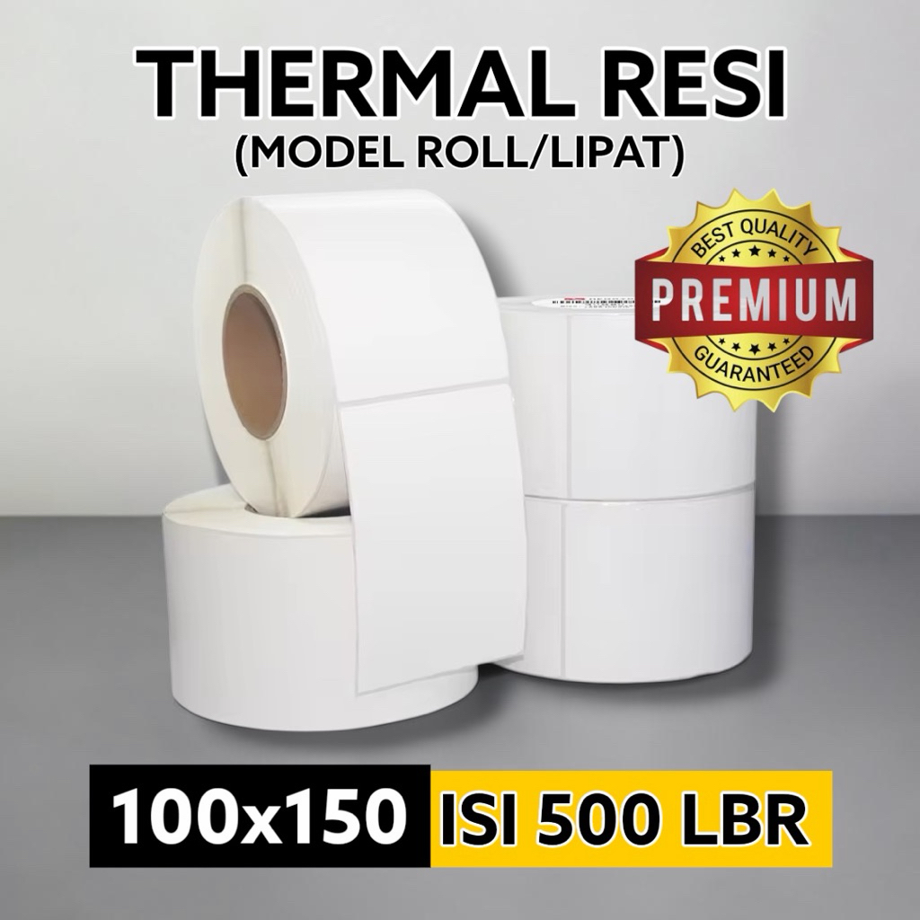 Label Thermal Resi 100x150mm / Sticker Resi Barcode ROLL/ LIPAT
