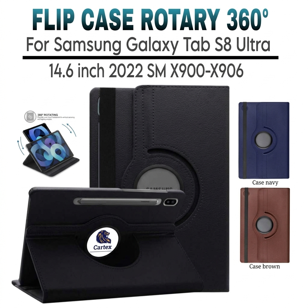 Case Rotary samsung tab s8 ultra 14.6"inch 2022 X900 X905 / case samsung tab s8 ultra /  casing sams