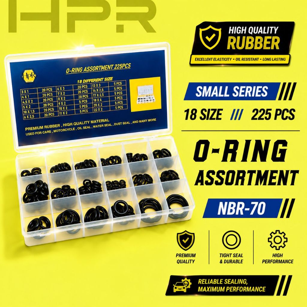 HPR High Quality Rubber Oring O-ring Box Set Assortment 225 pcs - Karet Seal Anti Bocor - Motor - Mo