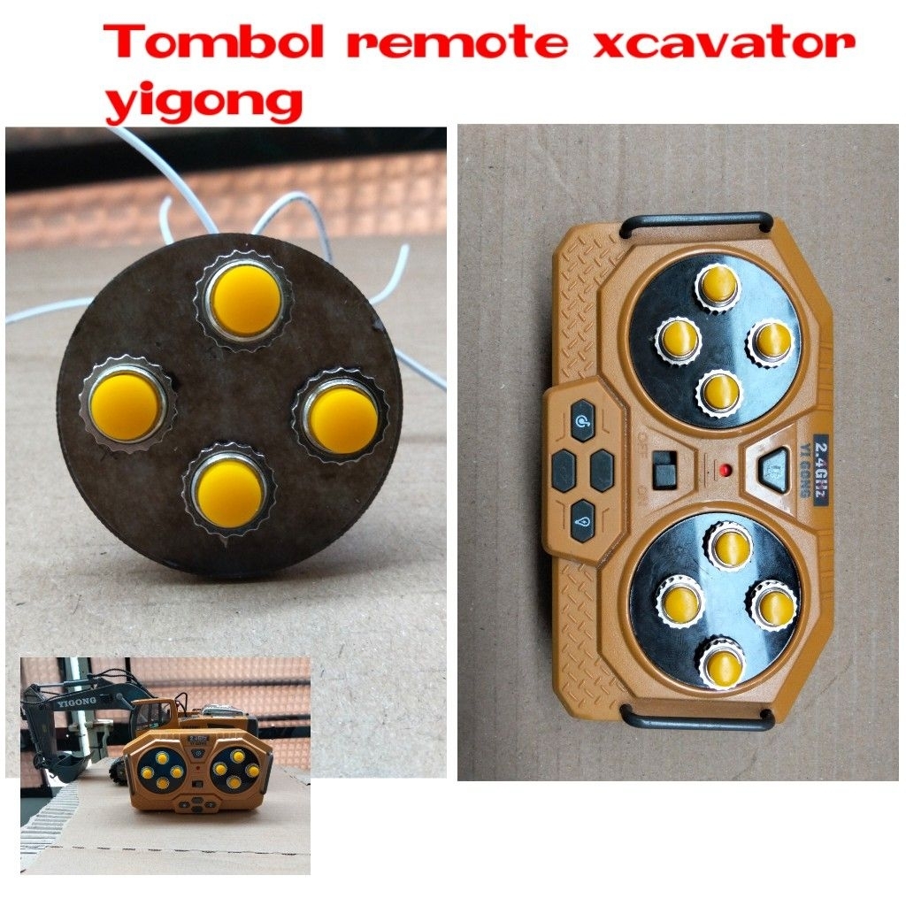 tombol modifikasi remote rc excavator yigong