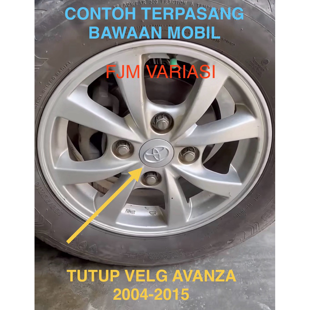 TUTUP COVER DOP DOF RODA VELG BAN AS CENTER SEMUA MOBIL TOYOTA AVANZA E G S ALL NEW RUSH SILVER 2004