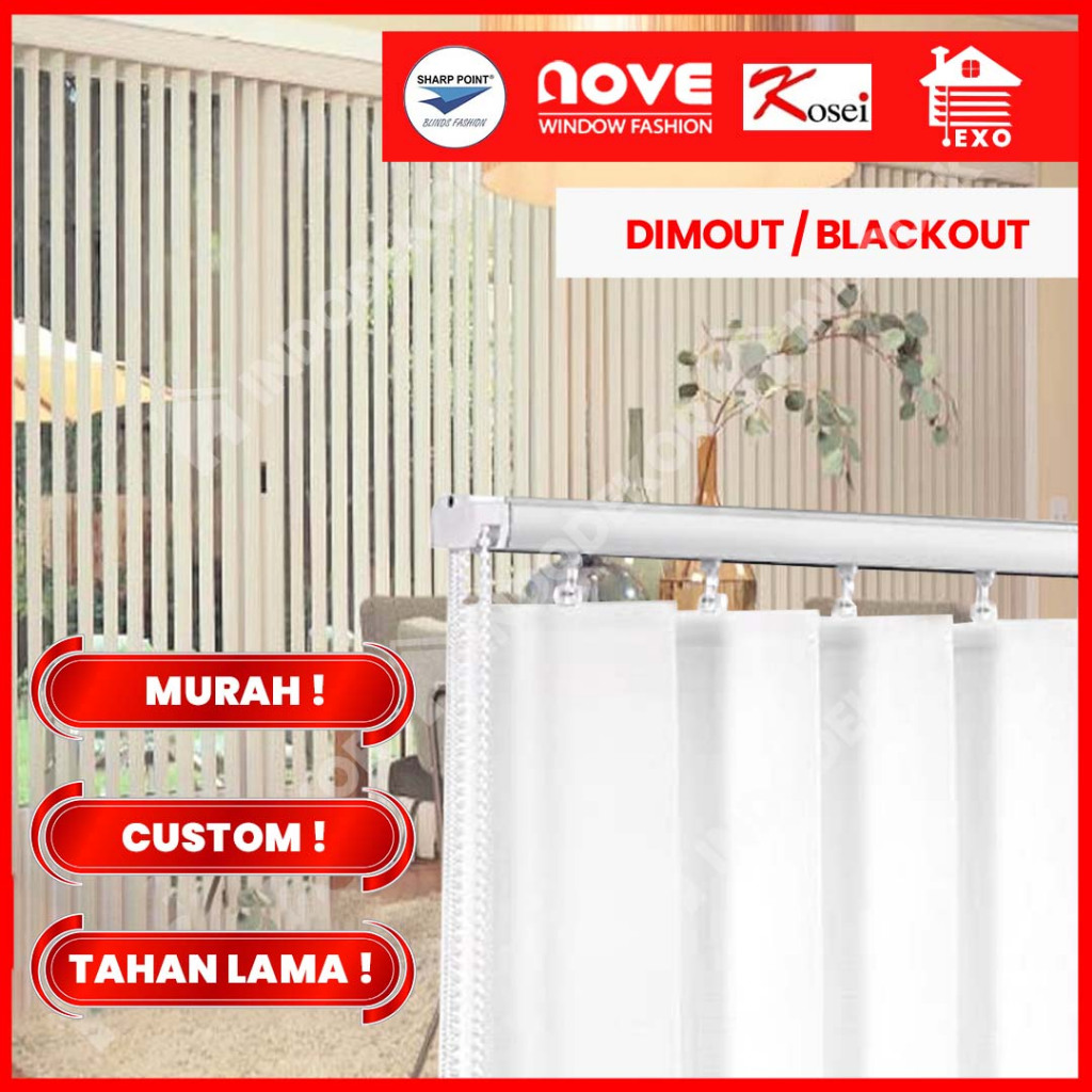Vertical Blind Tirai Gorden Kantor Dimout - Blackout Sharp Point - Kosei - EXO