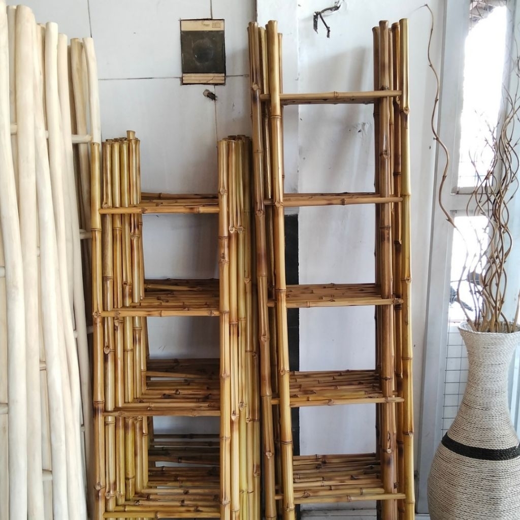 TANGGA BAMBU CENDANI  / CENDANI BAMBOO LADDER / TANGGA DEKORATIF ANTIK  MURAH / RAK MUKENA SAJADAH /