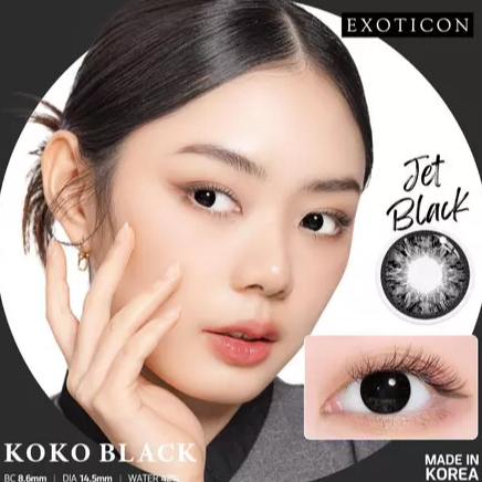 Softlens X2 KOKO BLACK Diameter 14,5 MM Normal & Minus By X2 Exoticon