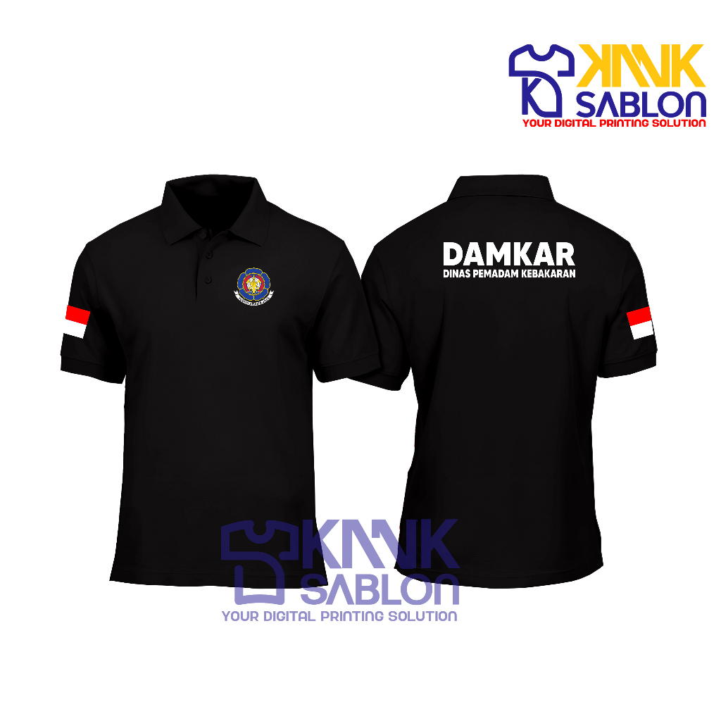 Poloshirt DAMKAR - Kaos Polo DAMKAR - Baju Berkerah DAMKAR - Kanksablon