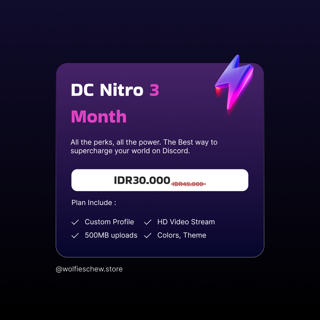 DC Nitro 3 Bulan + 2 Boost Server