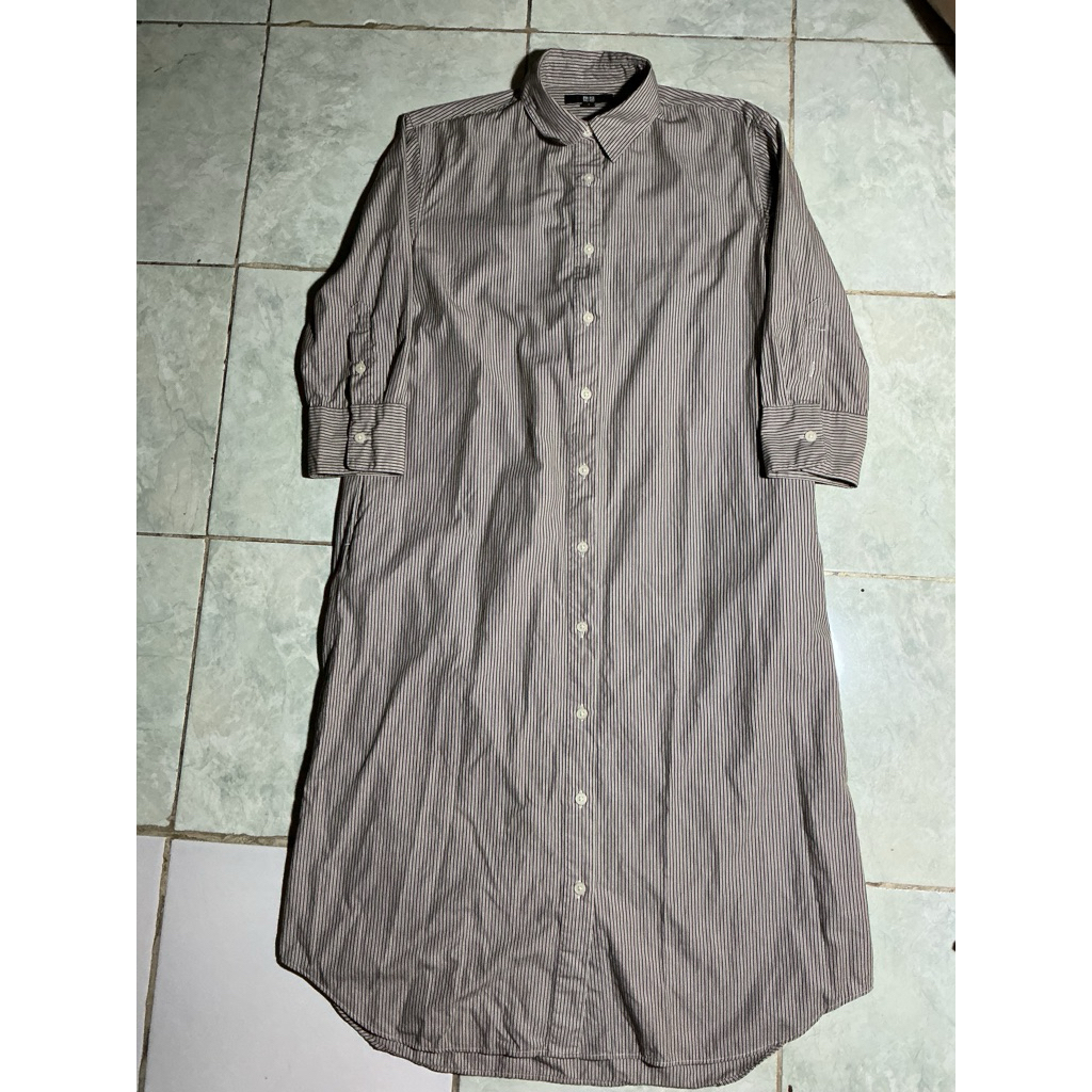UNIQLO gaun kemeja katun