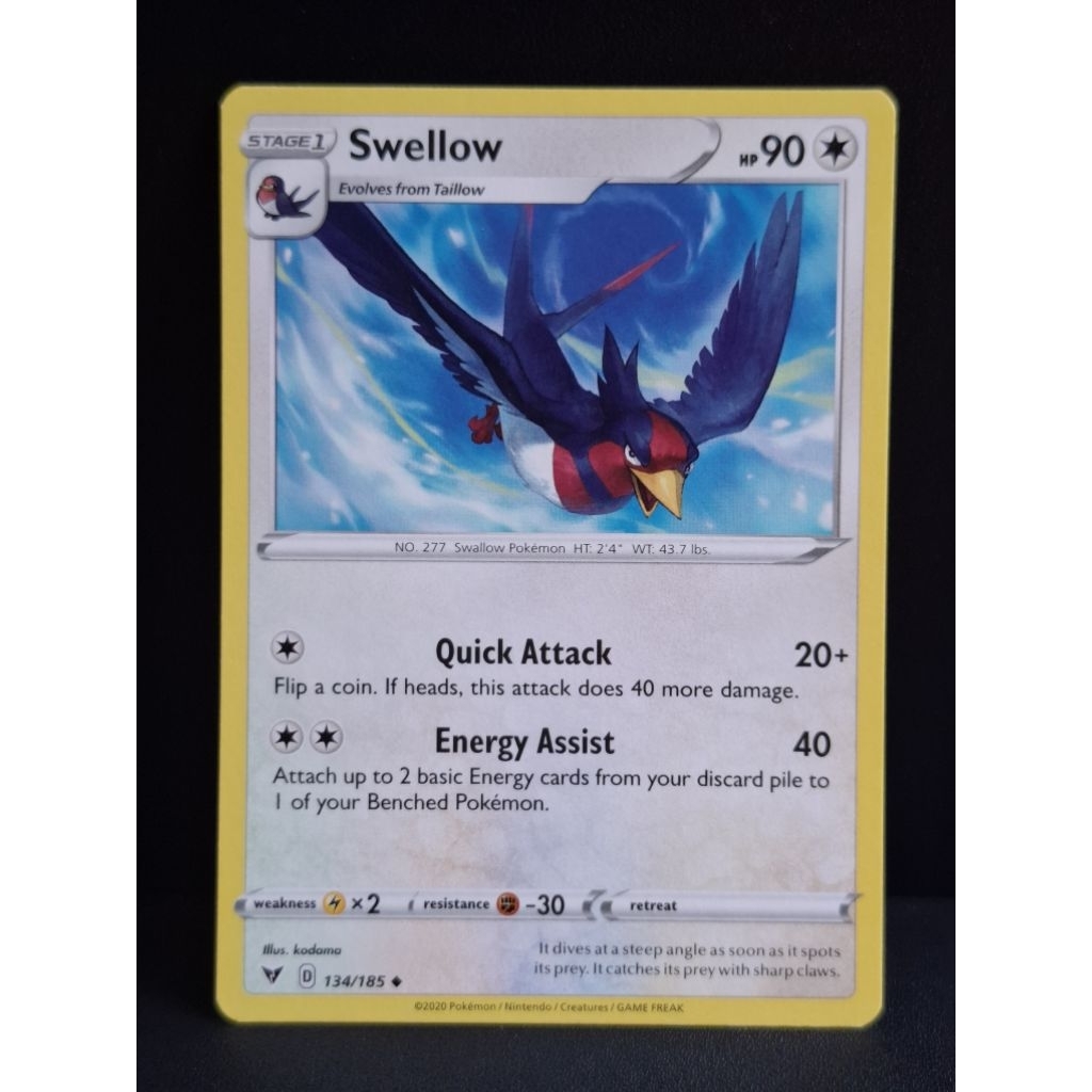 kartu pokemon original common Swellow 134/185