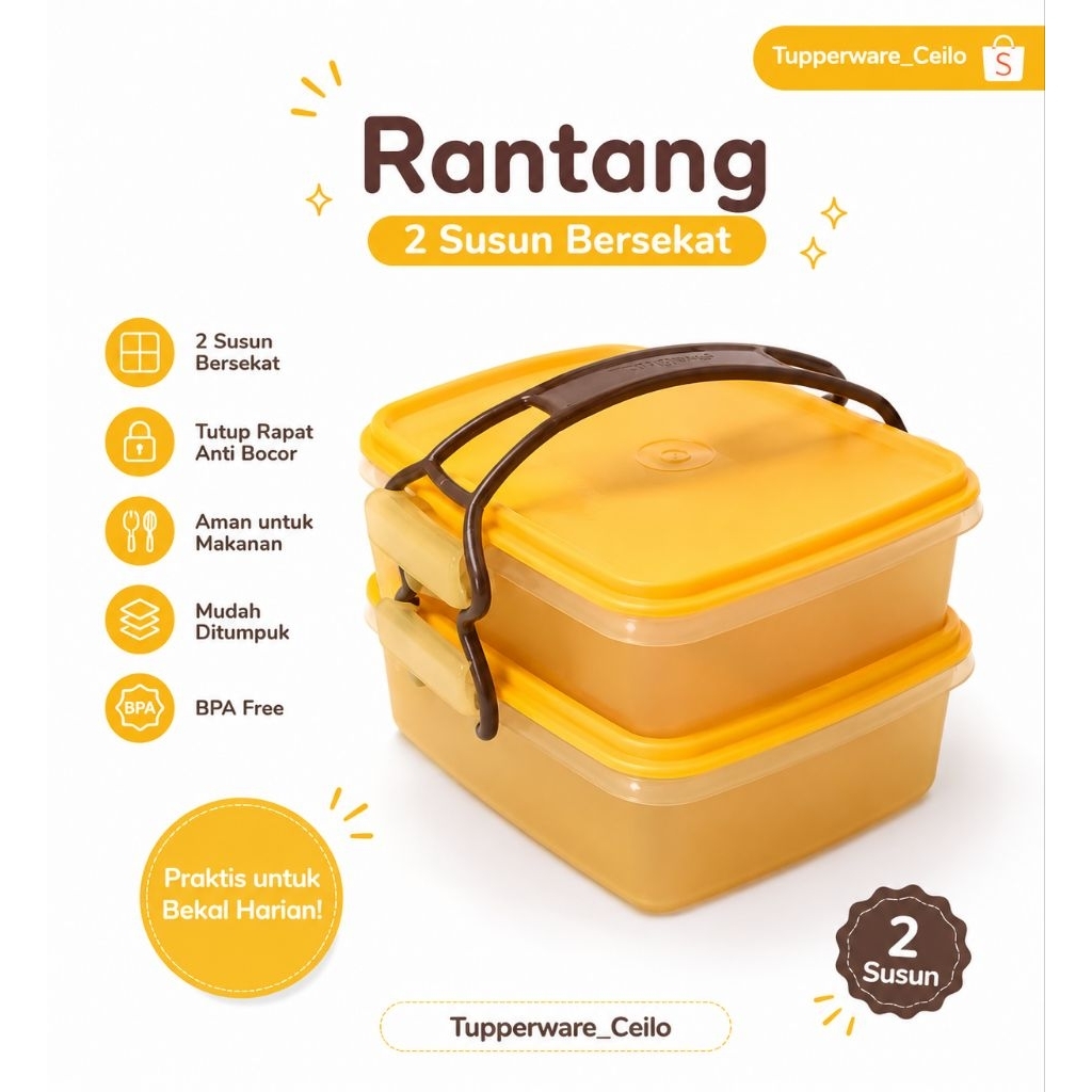 Rantang Susun 2 Tupperware Sekat