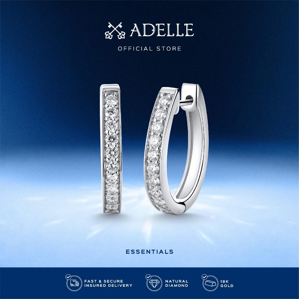 Adelle Jewellery - Essentials De Hoops B Earrings - Anting Berlian