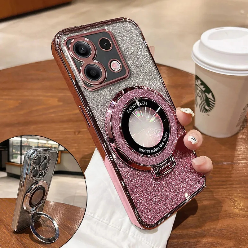 Case Oppo A6 PRO A15 A15S A54 4G Glitter Softcase Bling Glitter Premium Ring Stand Anti Shock Casing