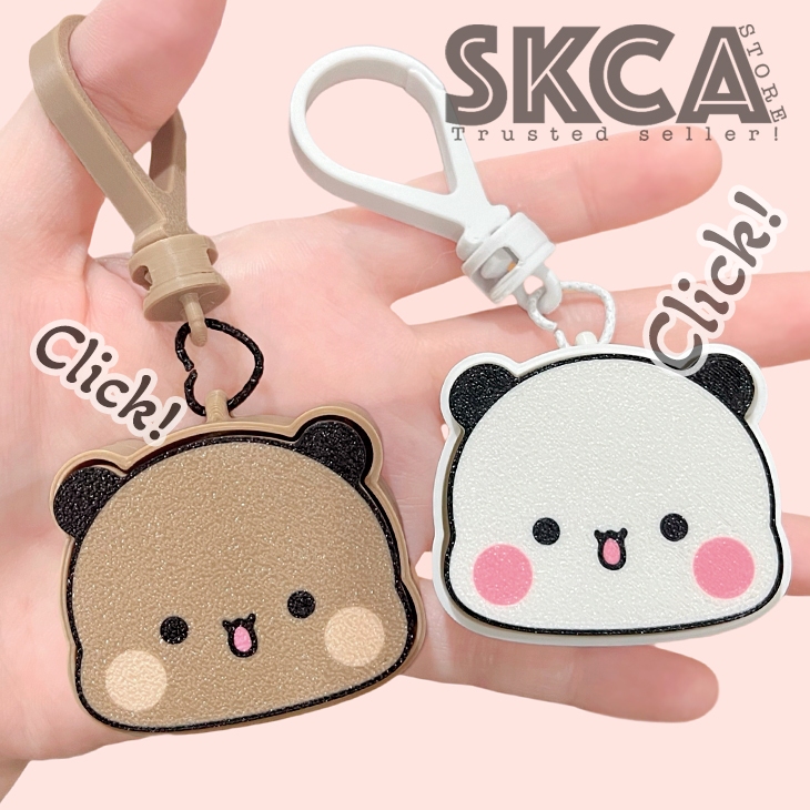 LOREE BCO Clicker Fidget Toys Keychain Gantungan Kunci Toast Sandwich Brown Bear Panda Bubu and Dudu