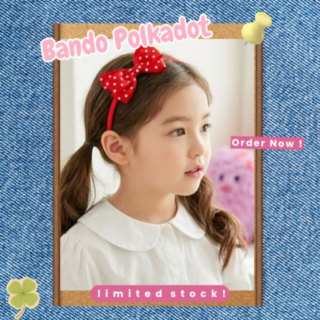 COD Bando Polkadot Bando Anak Aksesoris Rambut Handmade Bando Dewasa Handmade