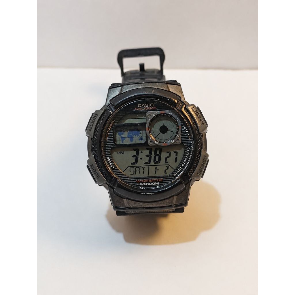 Casio AE-1000W Original World Time 5 Alarm WR100M Digital Watch Jam Tangan