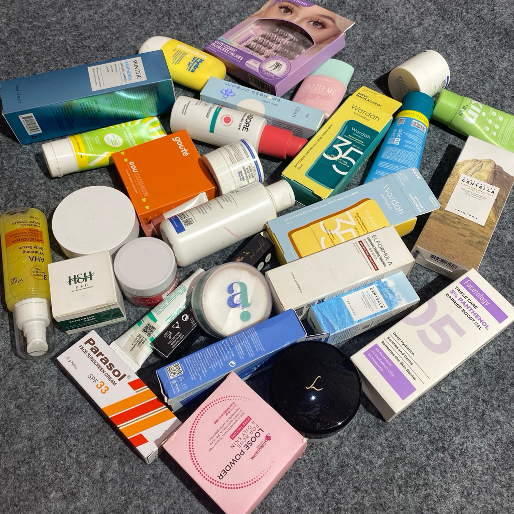 preloved skincare makeup murah erha,airin,wardah,goute,facetology,elformula,skin1004,h&h,primaderma,