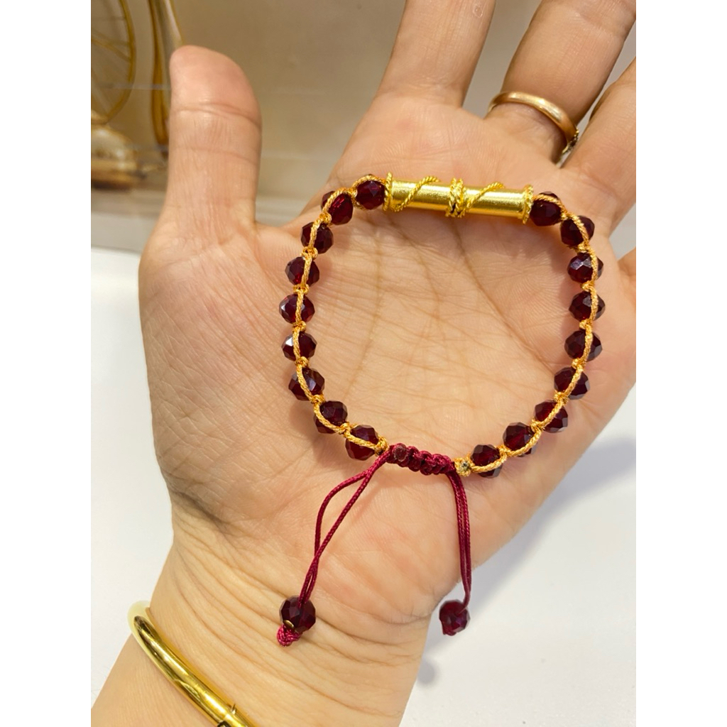 Gelang Pandora Lapis Emas Koin Kristal model Serut