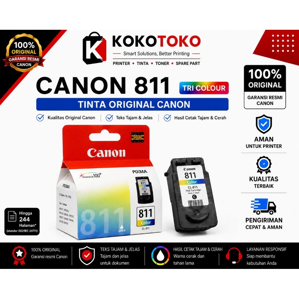 Tinta Canon 810/811 ORIGINAL 100%/Cartridge PG-810/CL-811 black colour/Tinta Printer canon 810 black