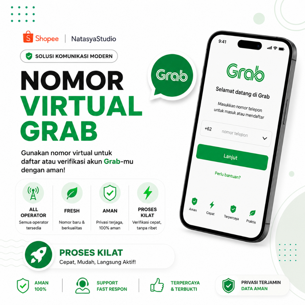 NOMOR VIRTUAL GRAB FRESH OTP GRAB AKUN GRAB MURAH BERKUALITAS
