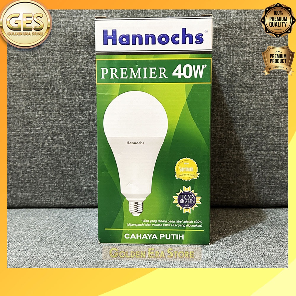 40 WATT Hannochs Lampu Led Premier cahaya Putih  / Lampu Bohlam LED Premier 40 watt / Hannochs Hemat