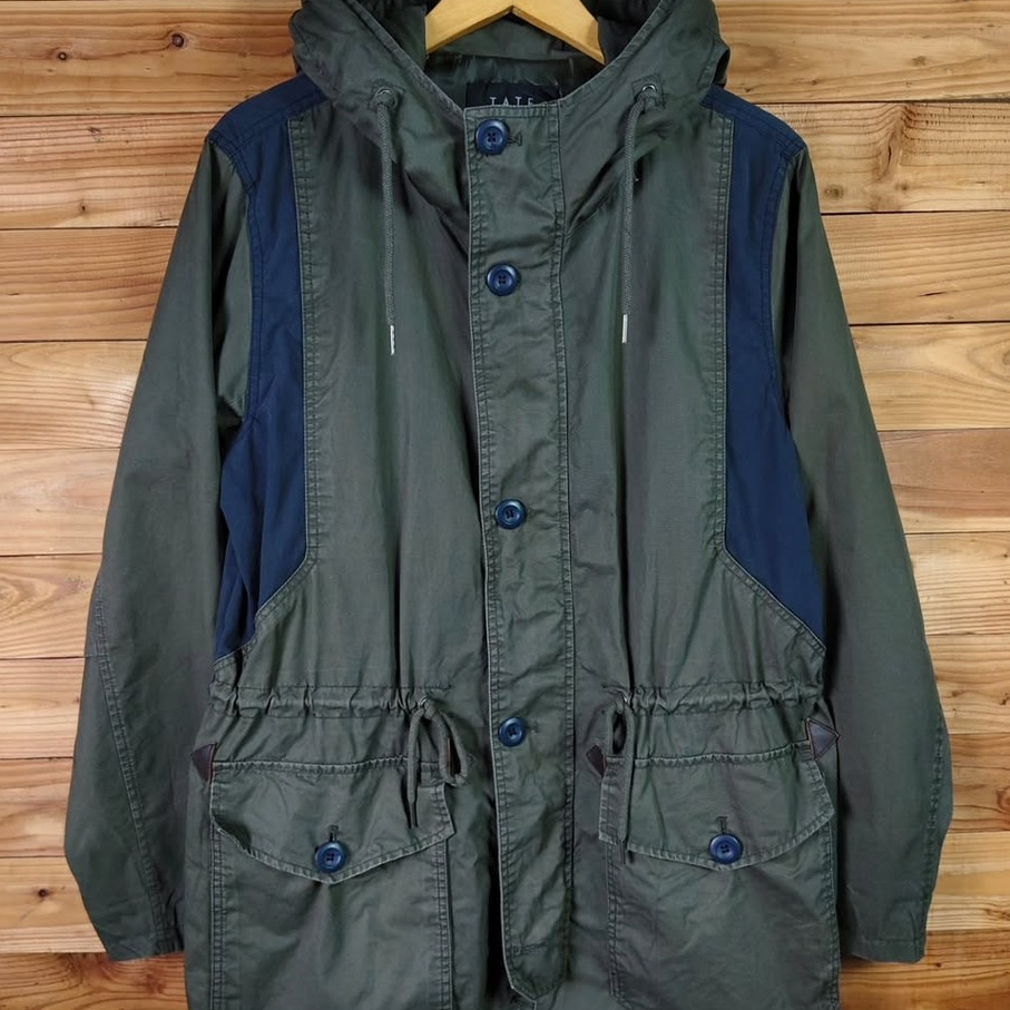 TATE CANVAS MILITARY PARKA JACKET SIZE L, LD 114