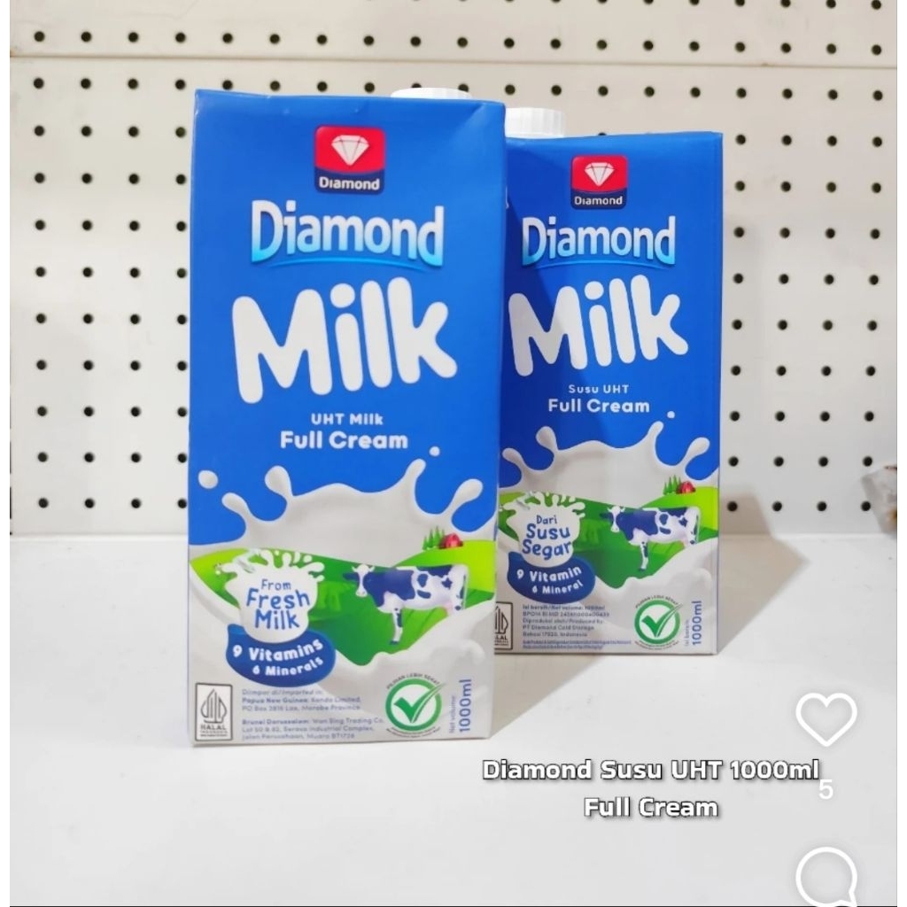 Susu Diamond UHT Full Cream 1L 1000ml 1Liter