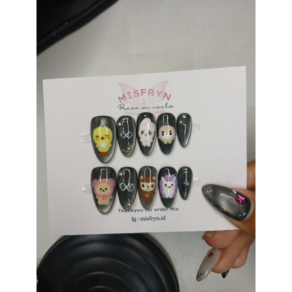 Press On Nails EXO Exhorizon Doll / Fake Nails Exo Kai Sehun Chanyeol Do Suho Baekhyun Lay