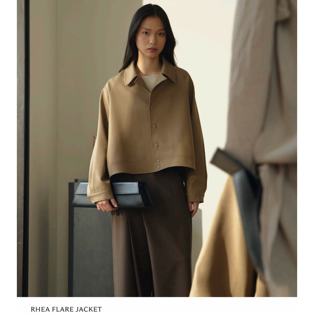 NEW JEDDA RHEA RIKU FLARE JACKET MOKA FOLDED VEST