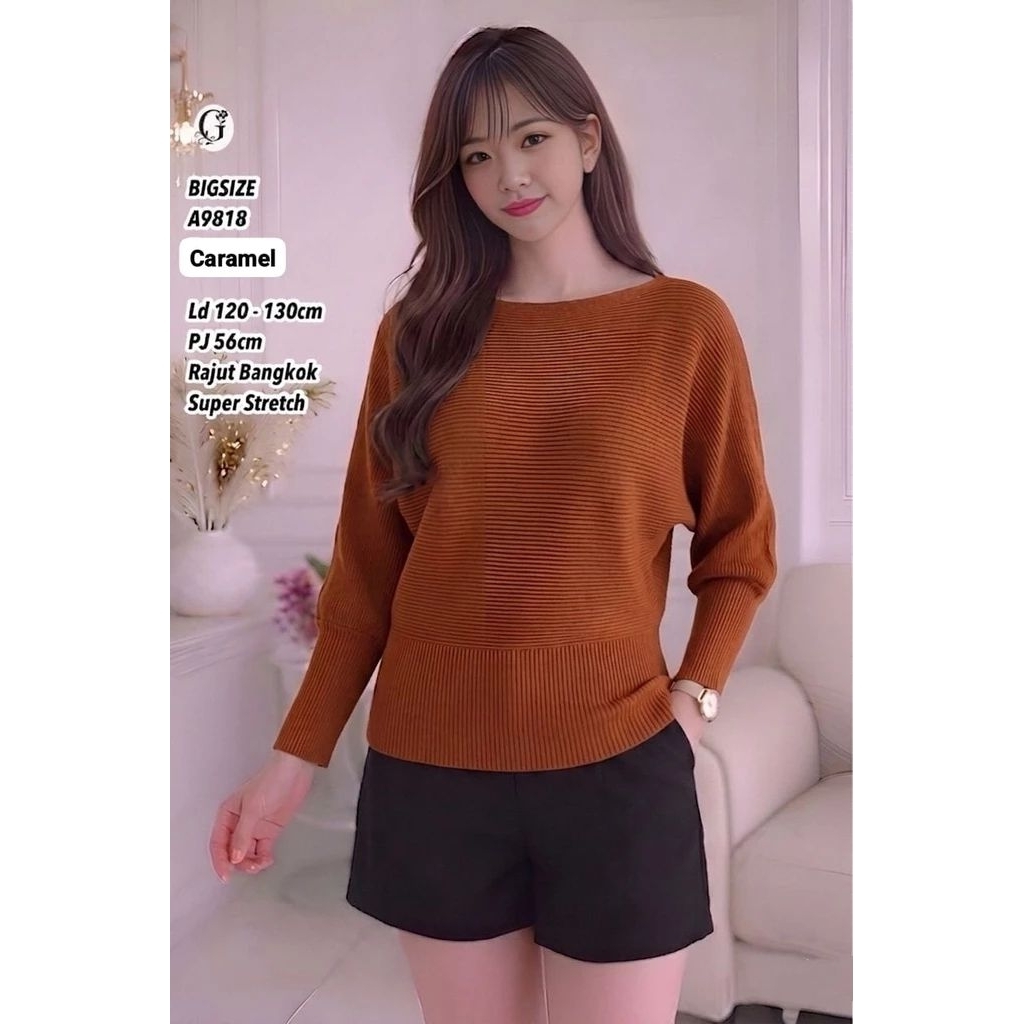 BLUS RAJUT POLOS BANGKOK A9818 Rajut Jumbo