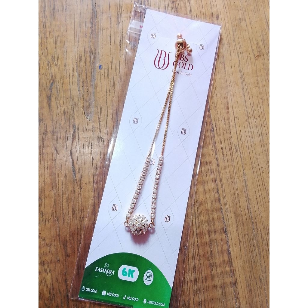 Gelang Serut UBS Bunga Permata Berat 1.76gr Kadar 30% 300 6K