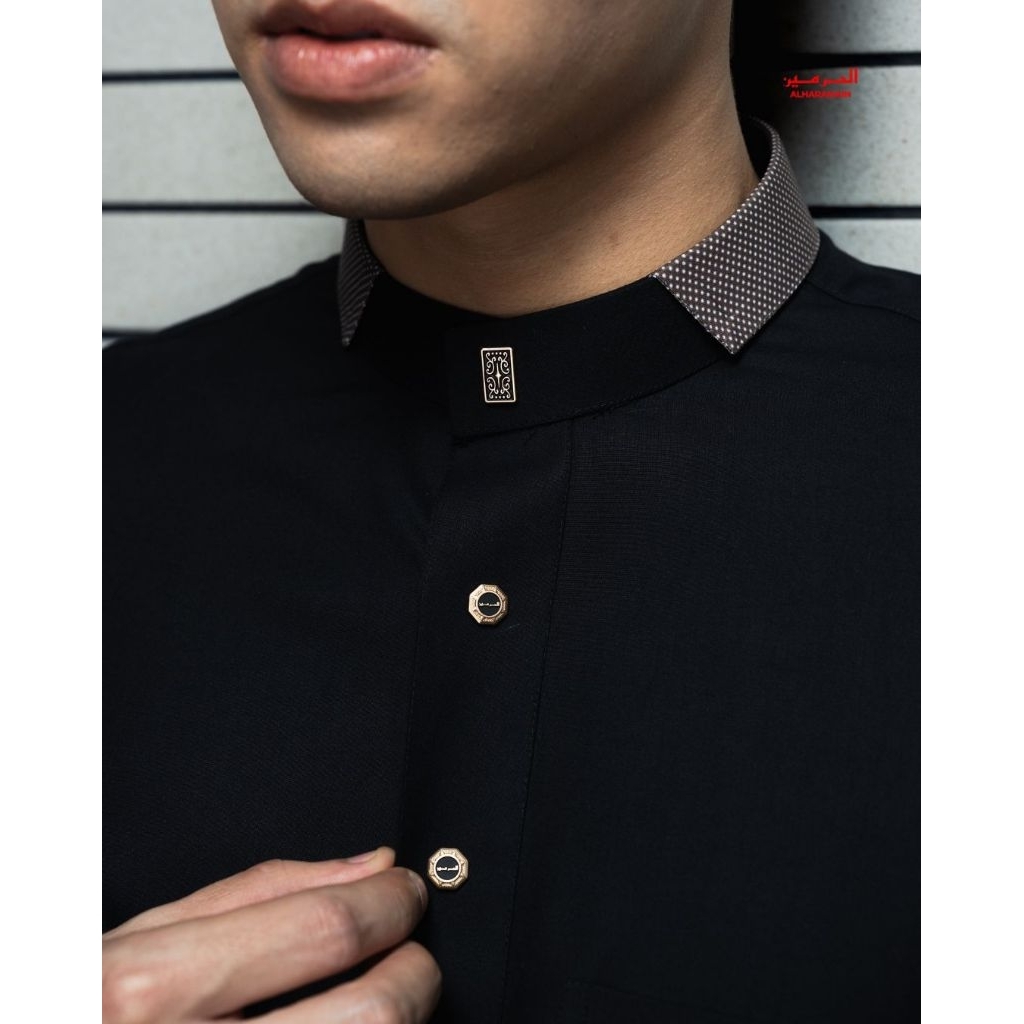 Jubah Alharamain New IGH 008/ Jubah Al Haramain Hitam/ Jubah Dewasa / Jubah Remaja
