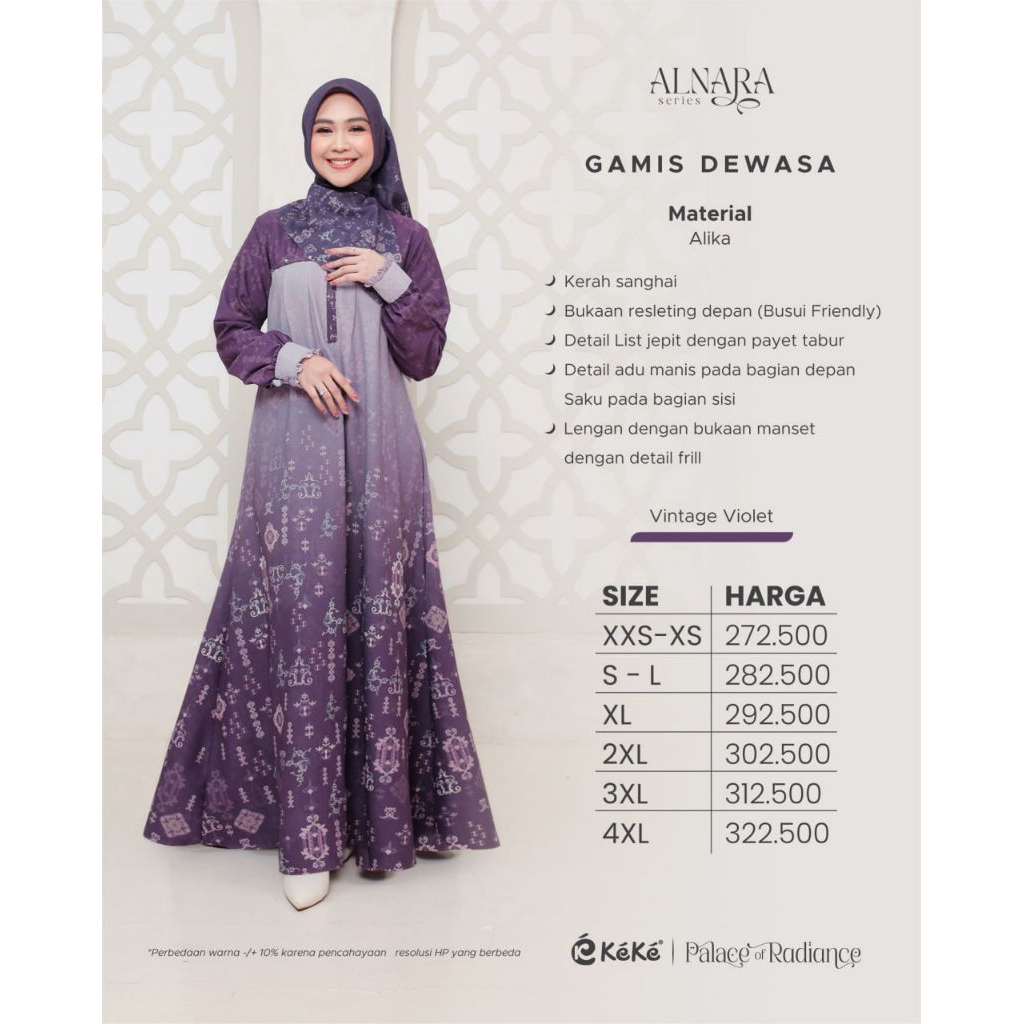 KEKE ALNARA DRESS GAMIS DEWASA