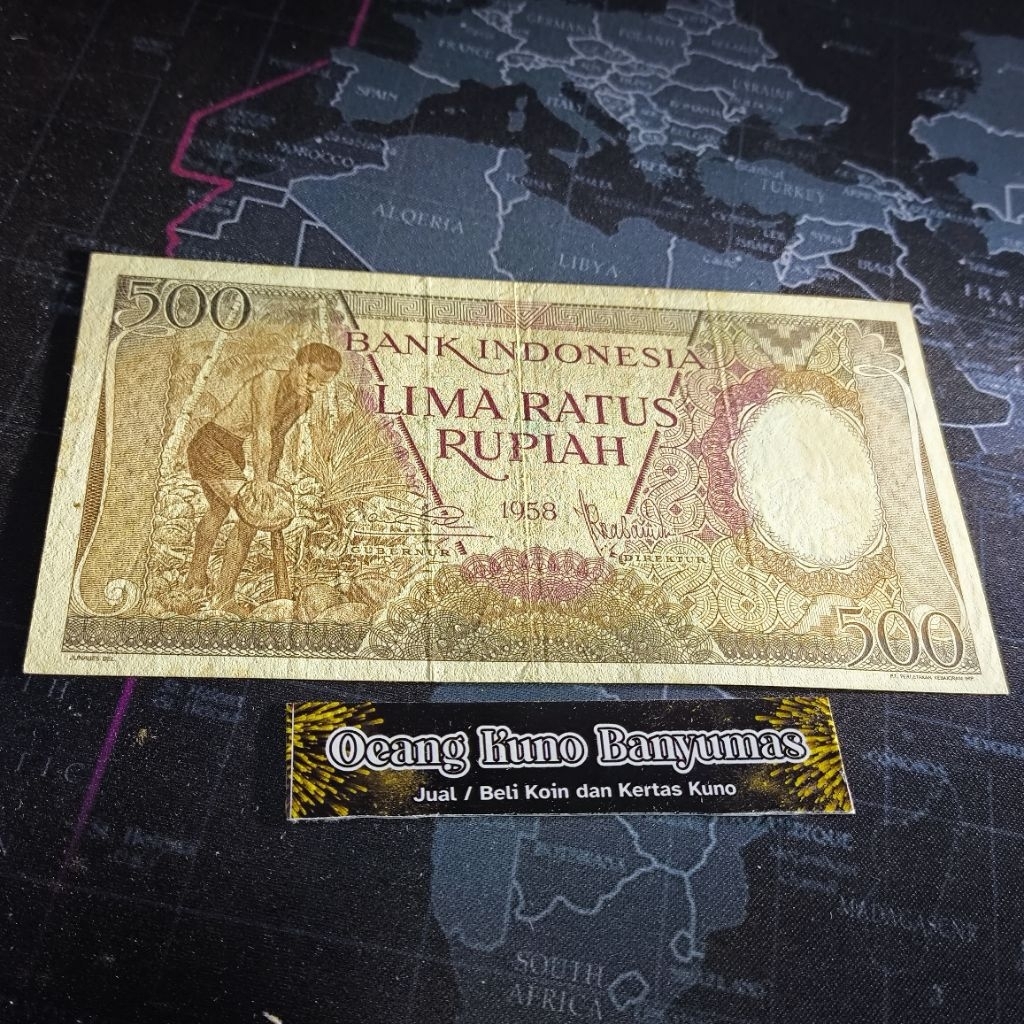 Koleksi 500 Rupiah Pekerja Tahun 1958 Original 