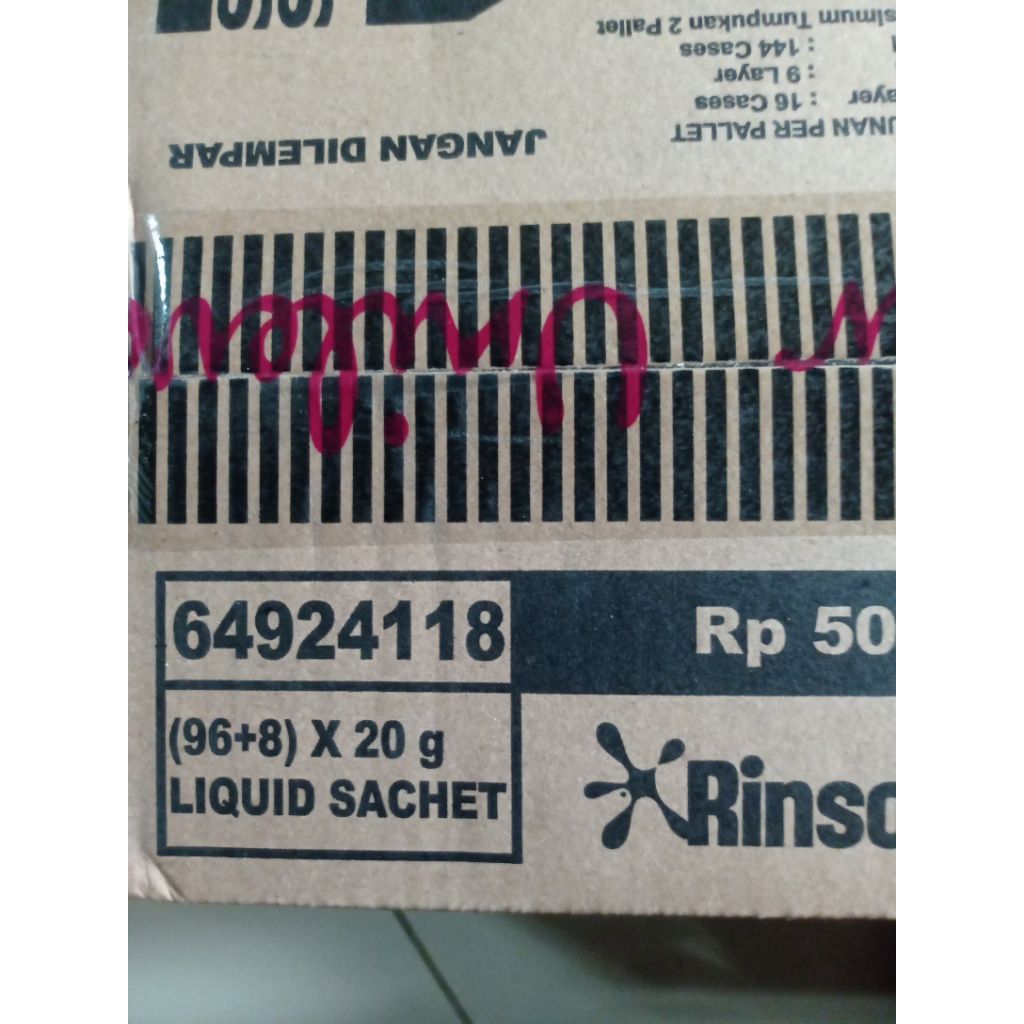 Rinso Liquid Sachet 1 dus Rp 500
