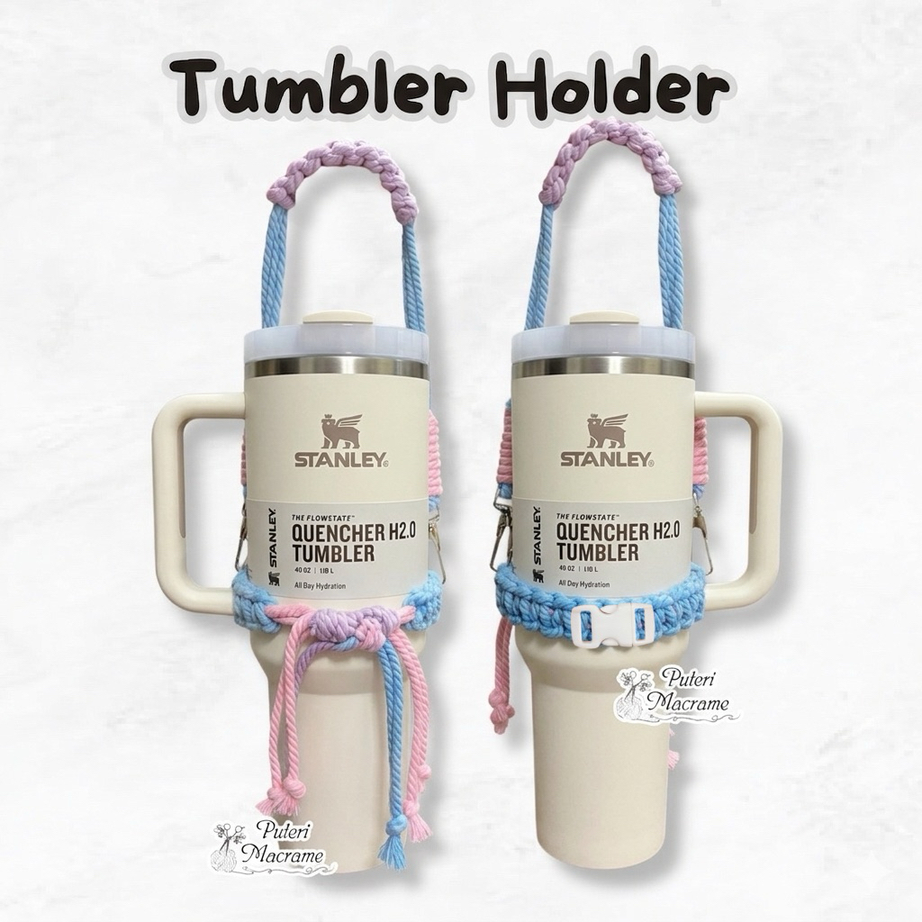TERMURAH | Tumbler Holder Macrame | Tumbler Jug Holder | Tumbler Stanley Holder | Tumbler Pegangan |
