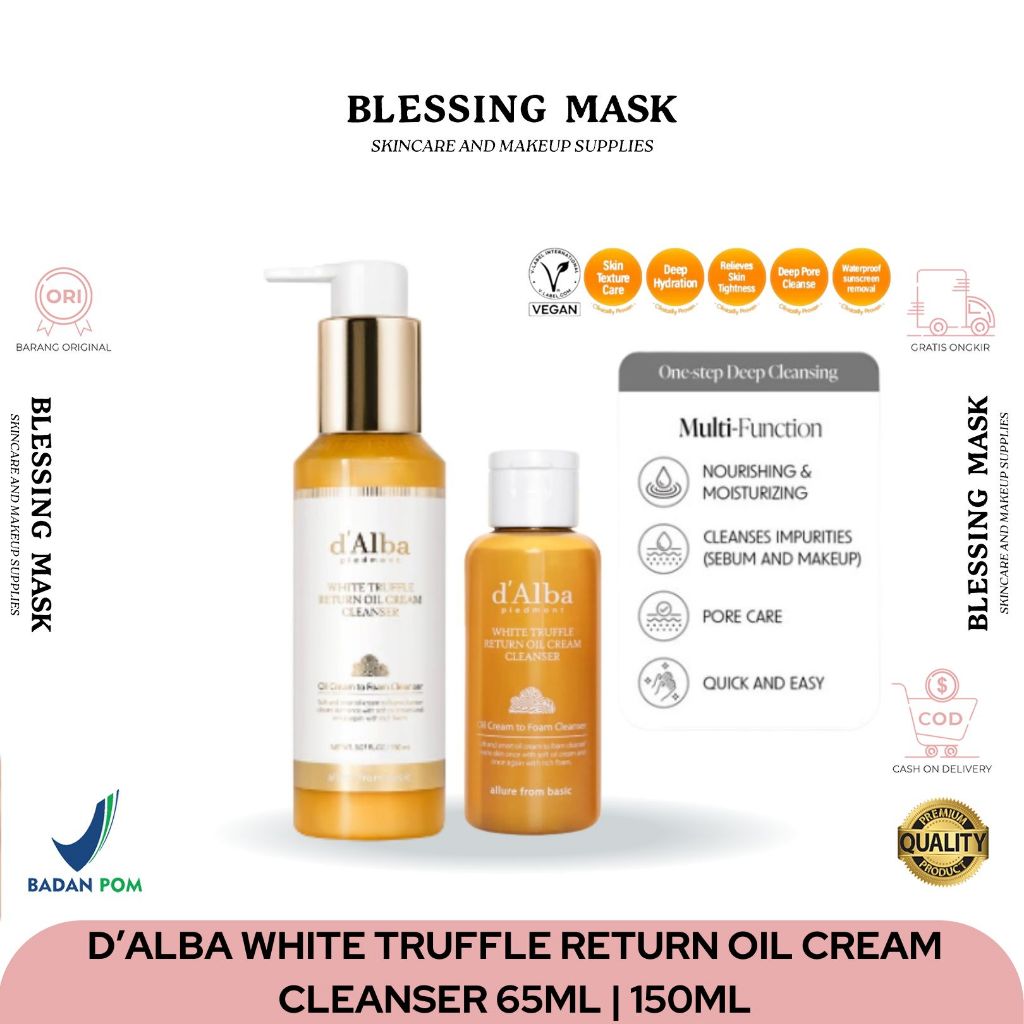 D'Alba White Truffle Return Oil Cream Cleanser 65mL | 150ml | D'alba | Blessingmask.official