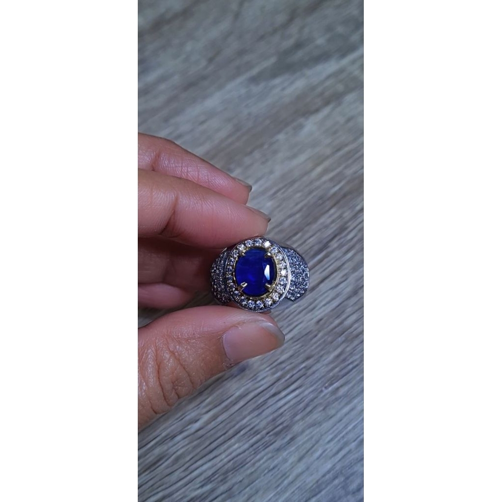 Natural Blue Sapphire Ceylon 2.98 Ct Oval Mix Cut Sertifikat CGL Sri Lanka NH