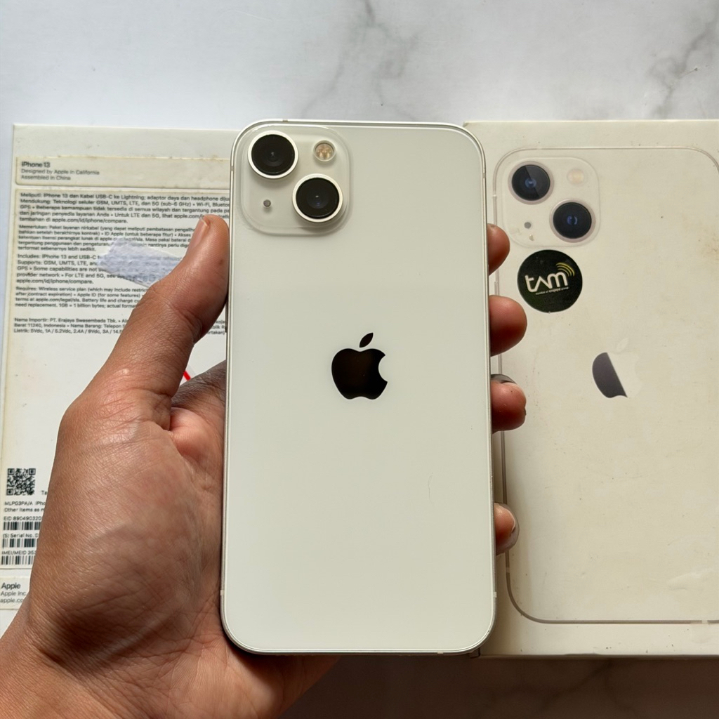 iPhone 13 128GB iBox Second Fullset Original Starlight Mulus Like New