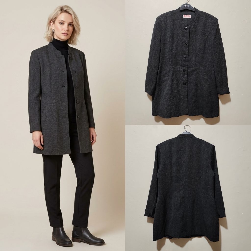 EXPO blazer stone grey blazer abu abu blazer vintage y2k blazer kerja blazer kantor blazer button bl