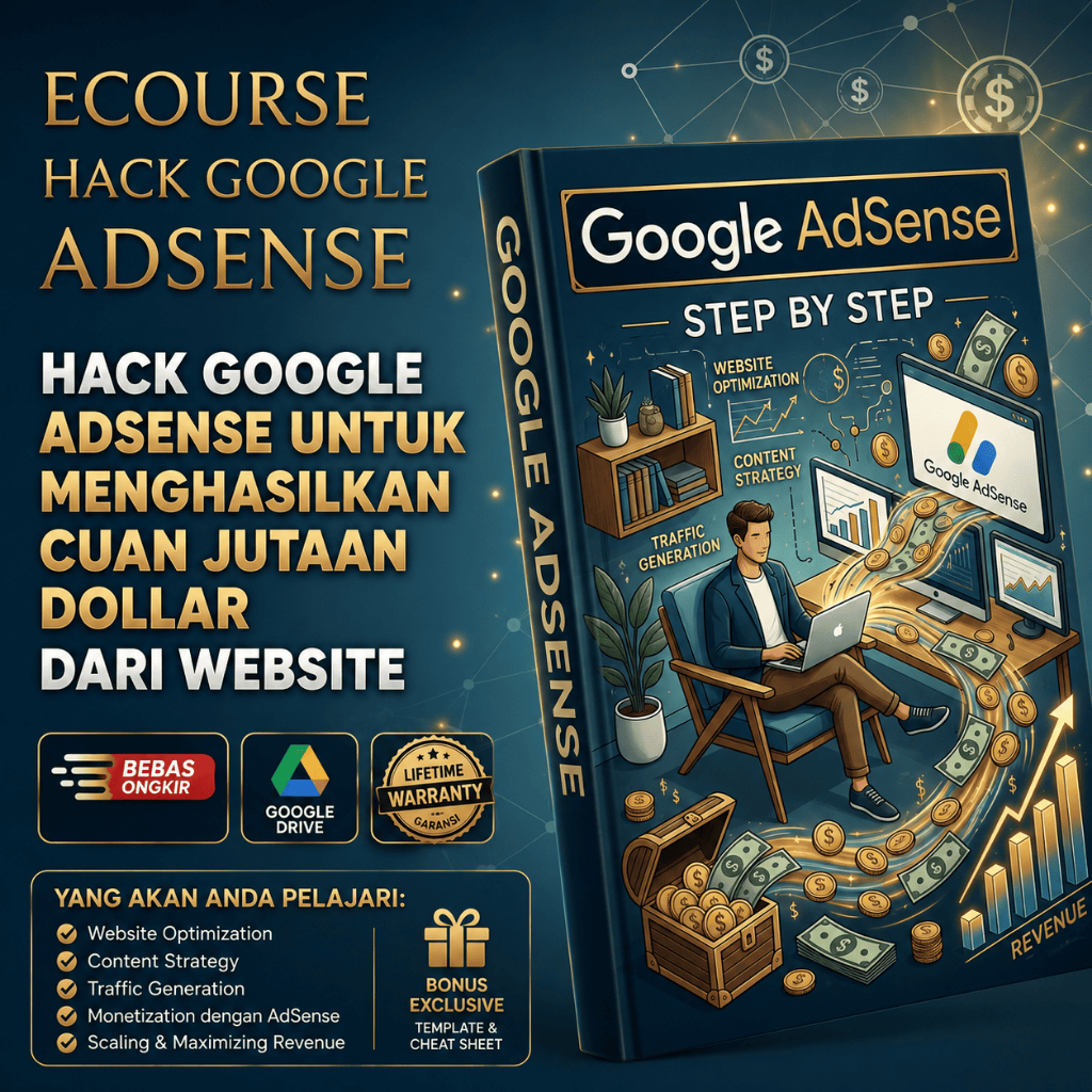 ECOURSE HACK GOGLE ADSENSE MENGHASILKAN CUAN DARI WEBSITE