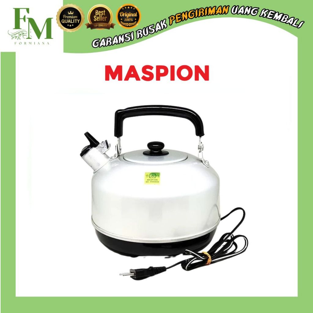 Maspion Teko Bunyi Listrik 20 cm Silver / Ceret / Original Maspion SNI - FM
