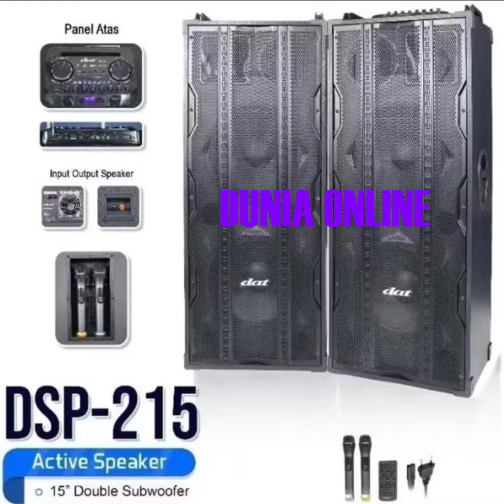 Speaker aktif pasif dat 15 inch dsp215 double subwoofer dsp 215 aktiv pasiv