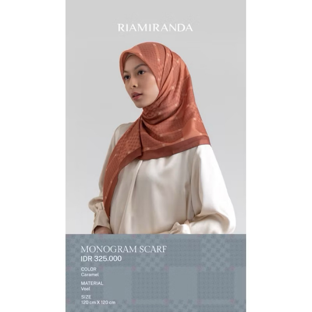 Scarf Monogram Riamiranda - Caramel