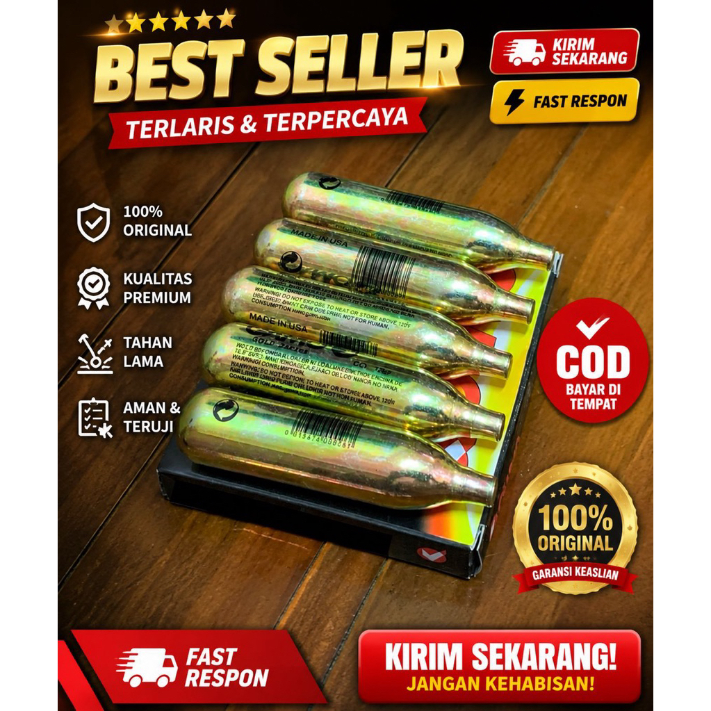 Tabung isi Co2 12 gram gold pompa  Bola basket pompa ban darurat