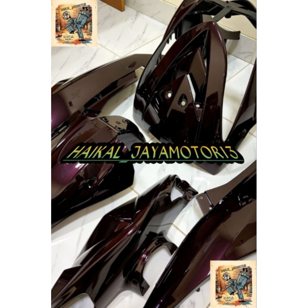 Body halus fullset motor yamaha Mio soul karbu tahun 2008-2010 warna burgundy PCX