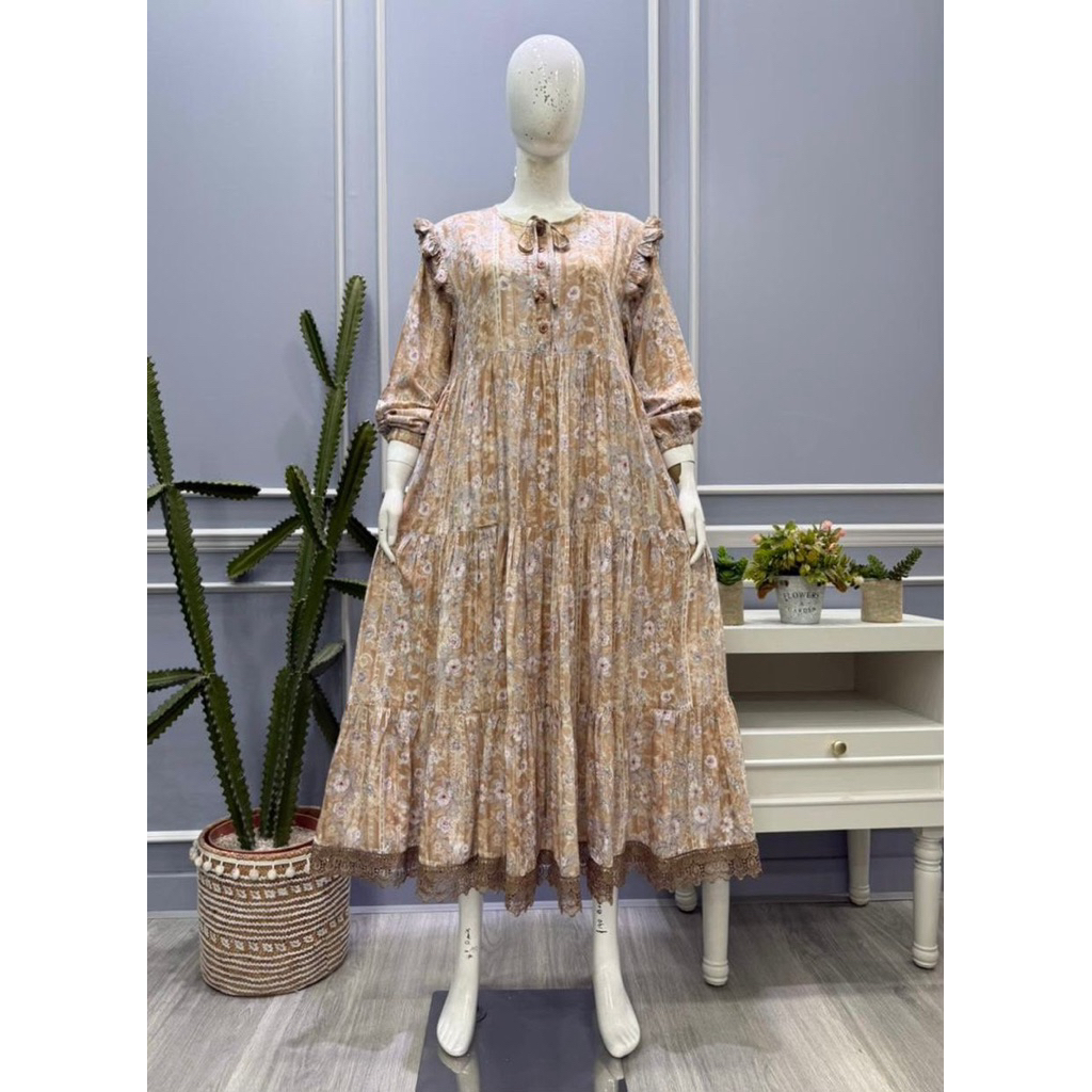 Midi dress salvina.ys ori motif bunga