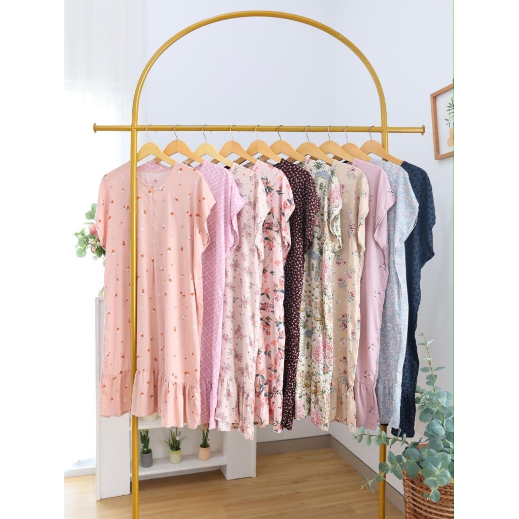 Ruffle Dress Rayon Premium