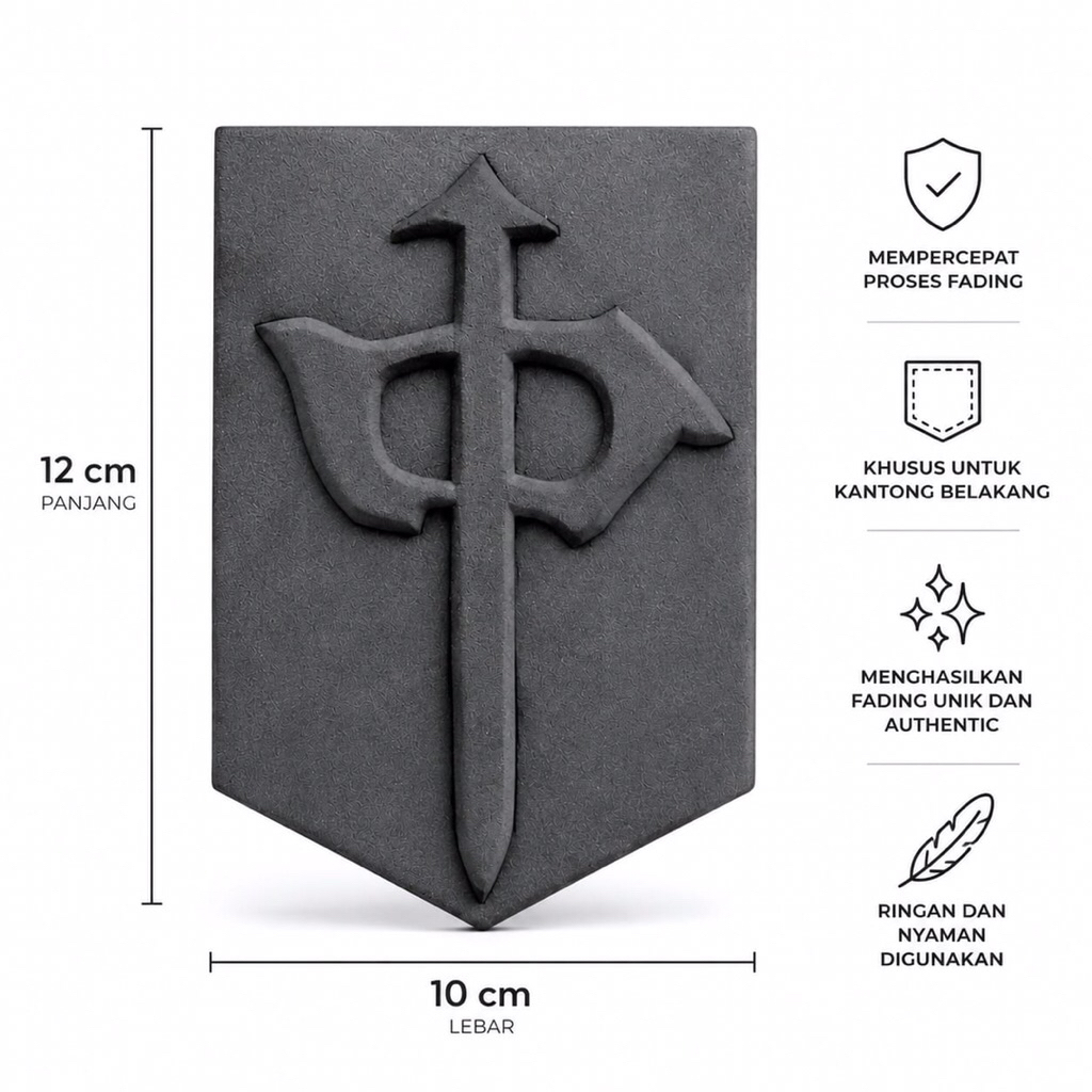 Patch Backpocket Denim Aksesoris Fading Celana Denim Aksesoris Mempercepat Fading Celana Denim Karak
