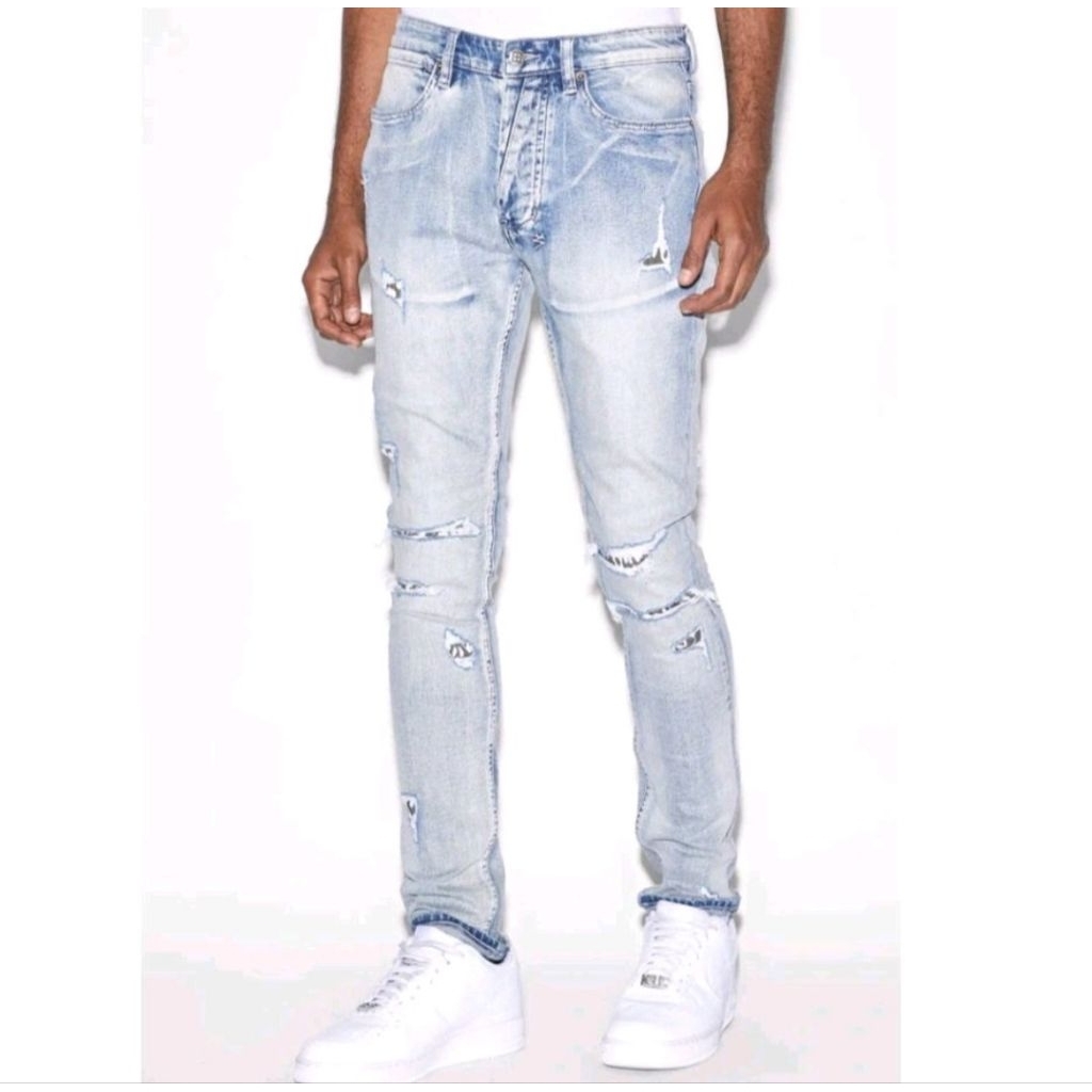 KSUBI - KSUBI CHITCH PUNK BLUE SHRED   - DENIM