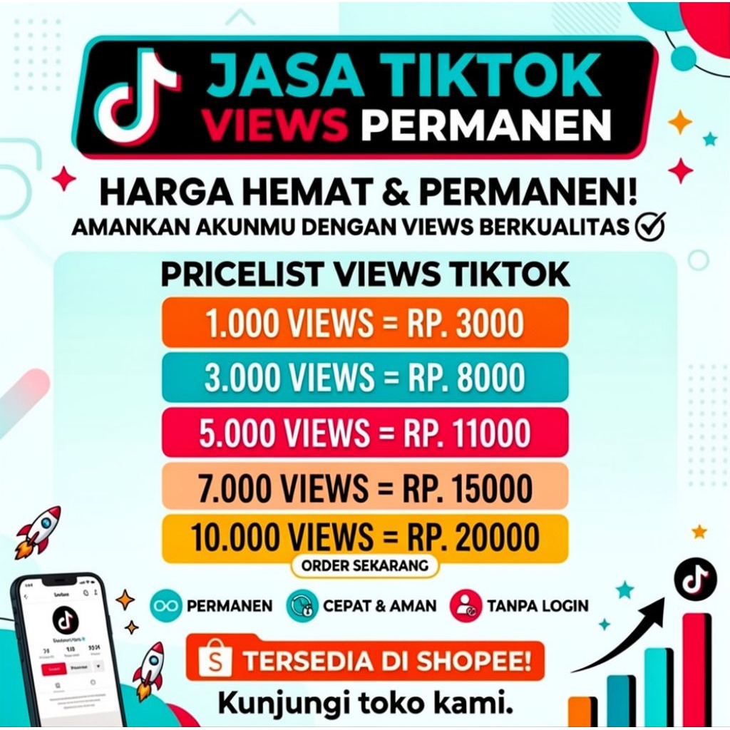 Views TikTok Permanen Real Akun - Harga Hemat Mulai Rp 1000 - Proses Instant & Aman