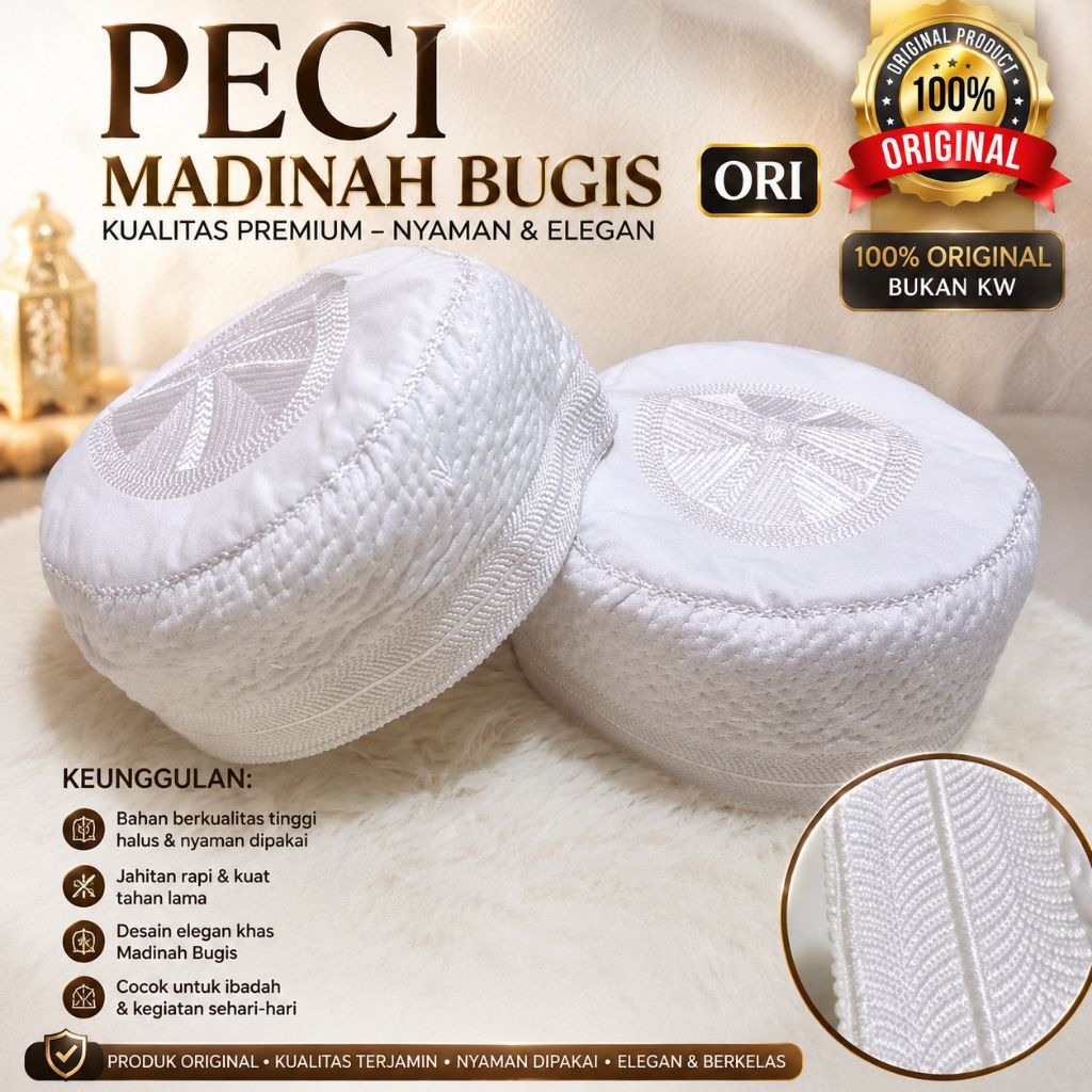 KOPIAH MADINAH BUGIS ORI | KOPIAH MADINAH KATUN TOYOBO